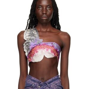 MASHA POPOVA SSENSE Exclusive multicolor butterfly tank top in lilac sparkle